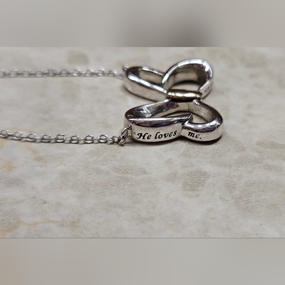 Minnie Mouse Bow Necklace sterling silver and 10k gold Womens - Picture 4 of 15